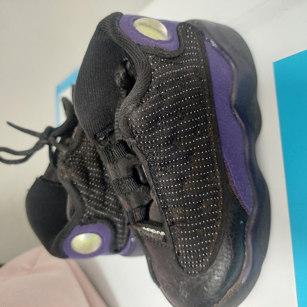 Nike Black and Purple Sneakers with Mesh Upper